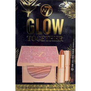 W7 Glow Together Set- Face & Glow Enhancers- Lip/Eye Liner